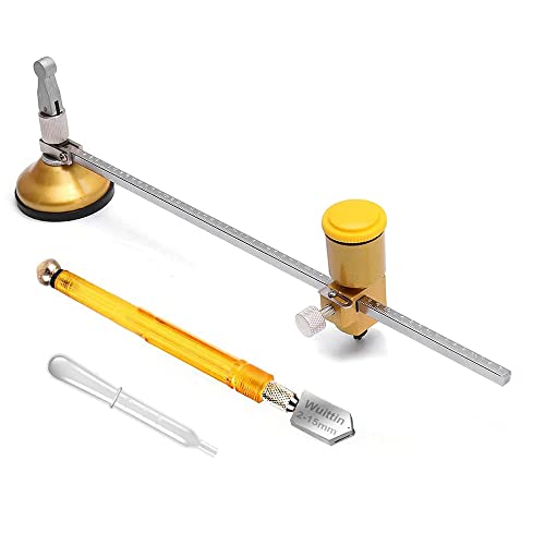 Glasschneider, rund, mit Saugnapf, Werkzeugset für runde Glasschneider, verstellbar, mit Glasschneider (40 cm) von ENERGETIC