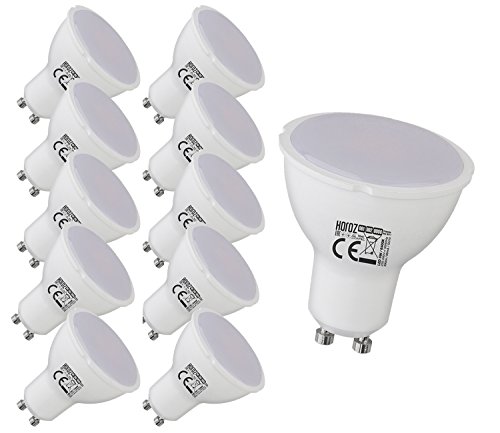 10 Stück 8 watt GU10 LED Spot Lampe Einbauleuchte Einbauspot Einbaustrahler Einbauleuchte milchglas Abdeckung 230V 6400K Kaltweiß von ENERGMiX