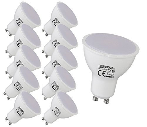 10x 4w GU10 LED Spot Einbauleuchte Einbauspot Einbaustrahler Einbauleuchte milchglas Abdeckung 230V 4200K Neutralweiß (Tageslicht) von ENERGMiX
