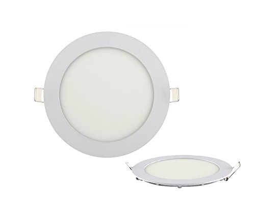 12w LED Panel Ultra Slim weisser Rahmen Unterputz Lichtpanel Einbauleuchte Einbaulampe Deckenleuchte Deckenlampe Lampe Rund Ø 170mm Kaltweiss inkl. Trafo von ENERGMiX