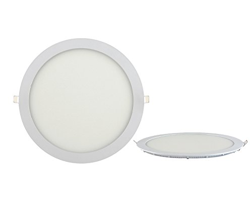 24w Slim LED Panel weisser Rahmen Unterputz Lichtpanel Einbauleuchte Einbaulampe Deckenleuchte Deckenlampe Lampe Rund Ø 300mm Tageslicht inkl. Trafo von ENERGMiX