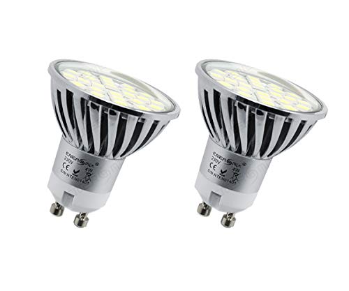 2er Set GU10 LED Spot Birne mit Schutzglas 4W 230 Volt Warmweiß von ENERGMiX