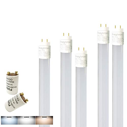 ENERGMiX 5 LED Tube Röhre Leuchtstoffröhre Nanoröhre Röhrenlampe 9w 60cm 800 Lumen G13 neutralweiss inkl. LED Starter von ENERGMiX