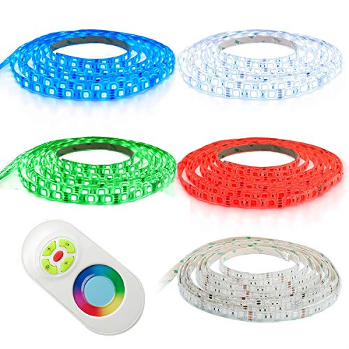 5m LED Strip LED Streifen LED Band RGB Farbig mit 60x 5050 SMD Pro. Meter - Silikonüberzogen - mit Touch Fernbedienung - Komplett Set von ENERGMiX