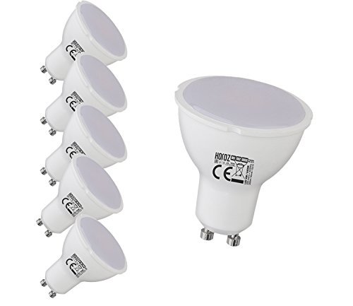 5x 8w GU10 LED Spot Einbauleuchte Lampe Einbauspot Einbaustrahler Einbauleuchte milchglas Abdeckung 230V 4200K Neutralweiß (Tageslicht) von ENERGMiX