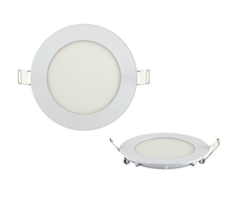 6 Watt Slim LED Panel Rahmen Unterputz Lichtpanel Einbauleuchte Einbaulampe Deckenleuchte Deckenlampe Lampe Rund Ø 120mm Kaltweiss inkl. Trafo von ENERGMiX