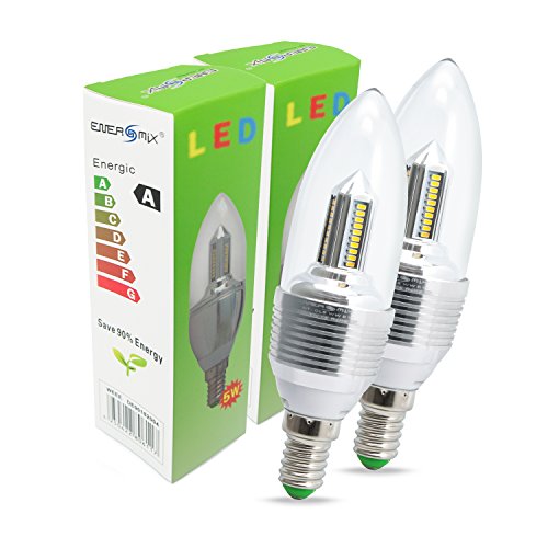 E14 LED Lampe Candle kerzenform Leuchtmittel Birne 5 Watt Warmweiß 2 Stück von ENERGMiX