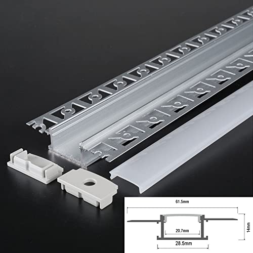 ENERGMiX 2m LED Alu Profile Schiene Unterputz Profil mit Milchglas Abdeckung Kanal System für LED-Streifen Profil P ENERGMiX 2m LED Alu Profile Schiene Unterputz Profil mit Milchglas Abdeckung Kanal System für LED-Streifen Profil P von ENERGMiX