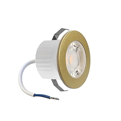 ENERGMiX 3w Mini LED Einbauleuchte Einbaustrahler Einbauspot Mini-Spot Gold 240 Lumen Schutzart IP54 Warmweiß von ENERGMiX