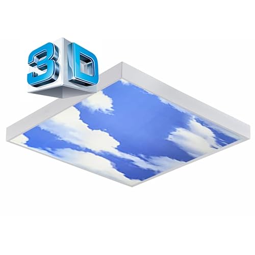 ENERGMiX 62x62 LED Aufputz Aufbau Panel Panel Deckenleuchte Deckenlampe 3D Bild blauer Himmel mit Wolken von ENERGMiX