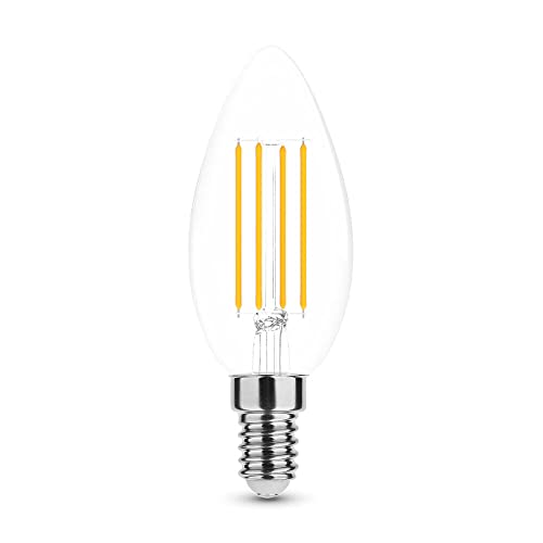 ENERGMiX 7W Dimmbare E14 LED Leuchtmittel | Kerze | Klarglas| C35 | dimmbar | Klein gewinde | 680 Lumen Neutralweiß von ENERGMiX
