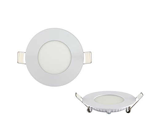 ENERGMiX Flach dünn Slim Rund LED Panel Slim Flach Unterputz Einbauleuchte Einbaulampe Deckenleuchte Deckenlampe Lampe Rund Ø 85mm 3w Warmweiss inkl. Trafo von ENERGMiX