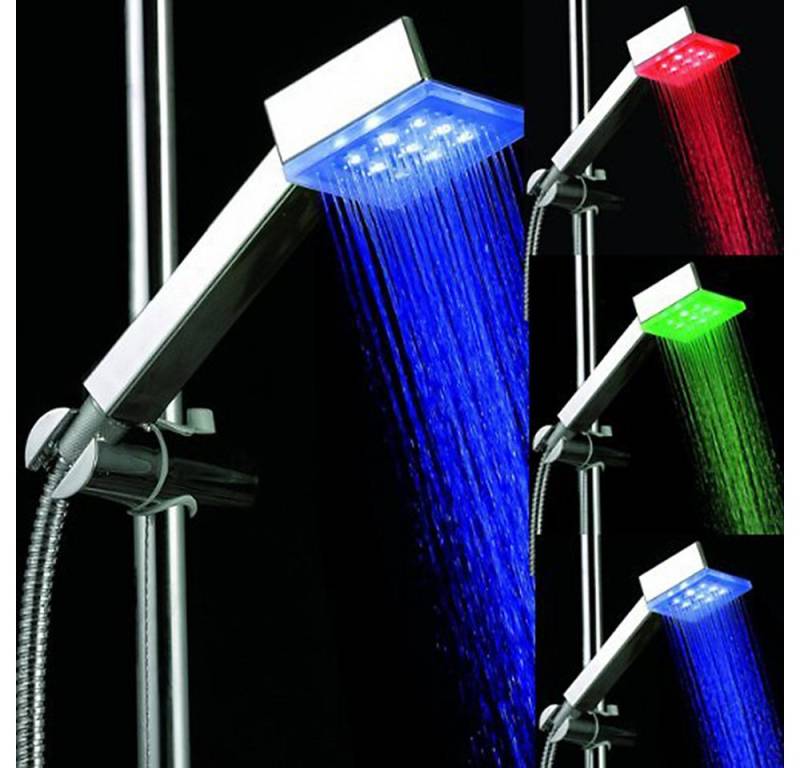 ENERGMiX Handbrause Duschbrause Brausekopf Dusche beleuchtet mit LED-Technik Farbwechsel, Regenbrause mit Farbige LED Licht von ENERGMiX