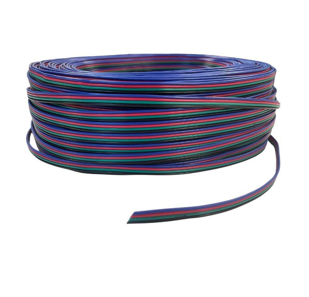 ENERGMiX LED Stripe 1m LED RGB Kabel 4-adrig Verlängerungskabel, Anschlusskabel Flachkabel 4-adrig für 12v 24v RGB LED Streifen von ENERGMiX