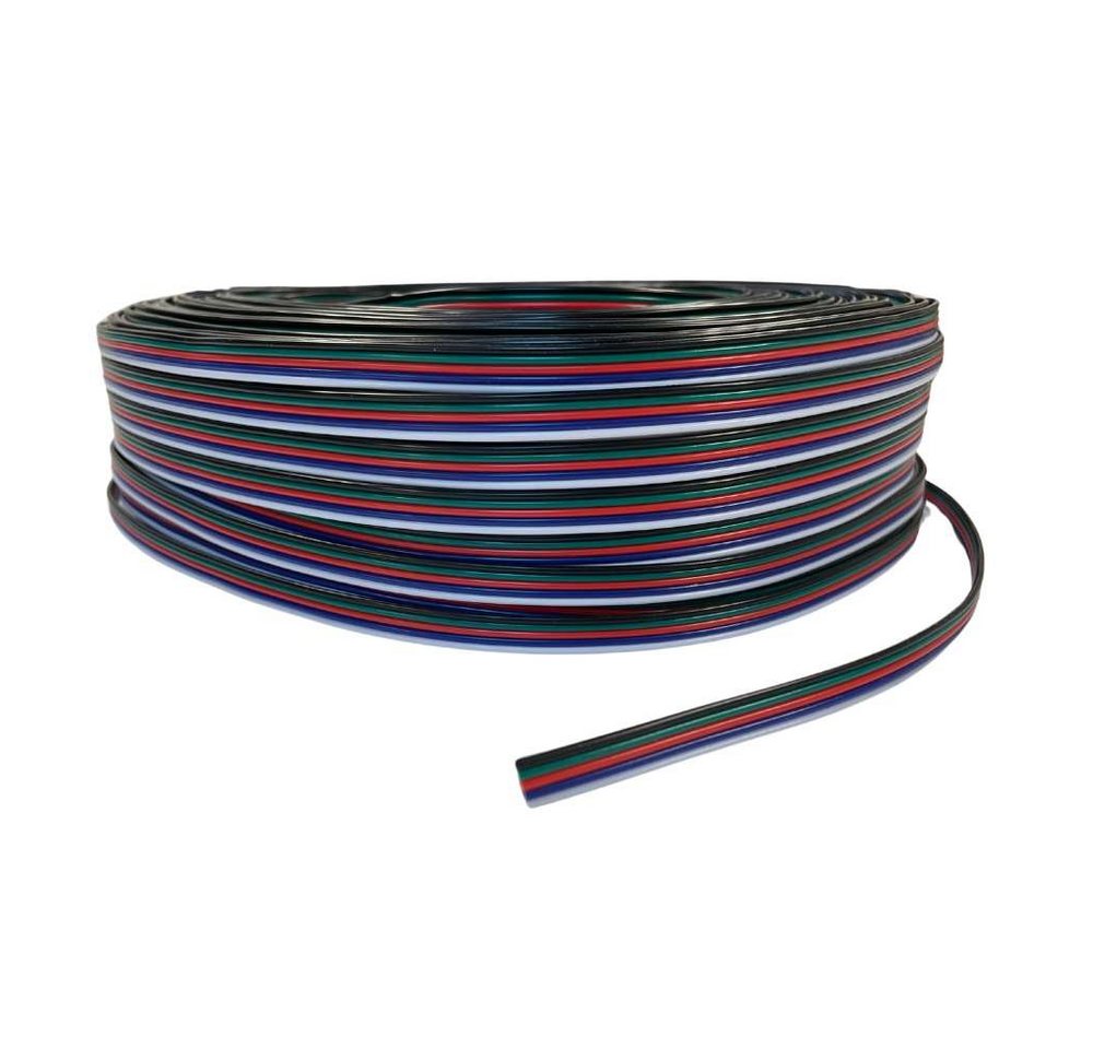 ENERGMiX LED Stripe 1m LED RGB Kabel 4-adrig Verlängerungskabel, Anschlusskabel Flachkabel 5-adrig für 12v 24v RGB-W LED Streifen von ENERGMiX