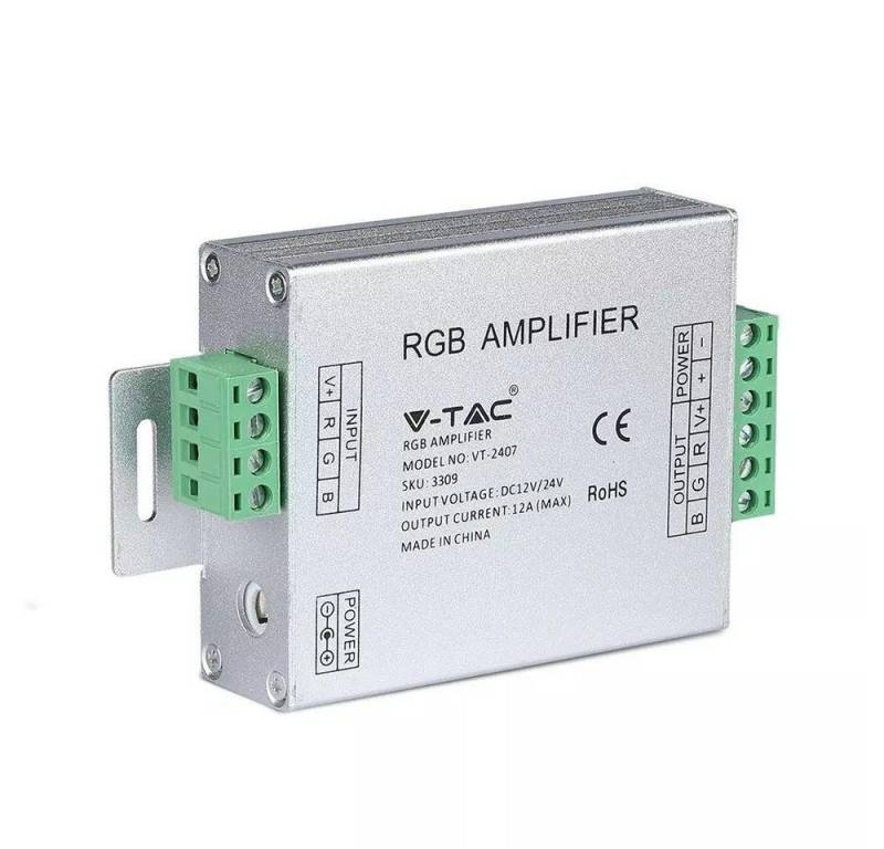 V-TAC LED Stripe LED RGB Verstärker - Amplifier 12V 24V für, LED RGB Strip-Streifen mehrfarbig von V-TAC