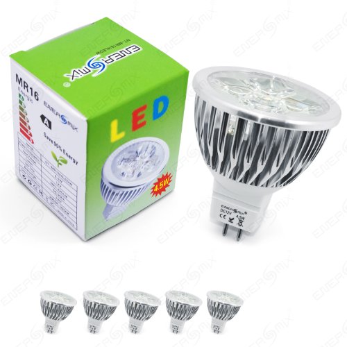 Energmix 5x MR16 / GU5.3 LED SPOT Lampe LED Strahler Energiesparlampe-Leuchtmittel -Warmwei Warmlicht 12 Volt 4,5 Watt, 2279x5 von Energmix