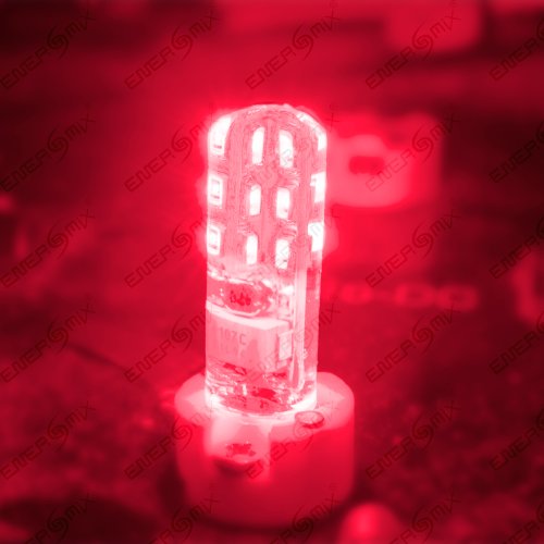 G4 LED Lampe (SMD) Spot - Silikonüberzogen, kein Glas! **Rot** // geht nicht kaputt, bei drücken oder herunterfallen 12v 1.5w von Energmix