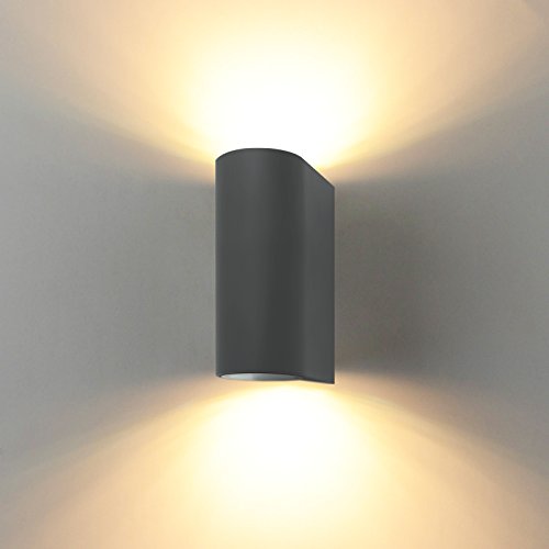 Hochwertige Außenwandleuchte Außenleuchte Außenlampe Wandleuchte Wandlampe Antrazit Wasserdicht für innen und Außenbereich inkl. 2x 5w GU10 LED Warmweiß von ENERGMiX