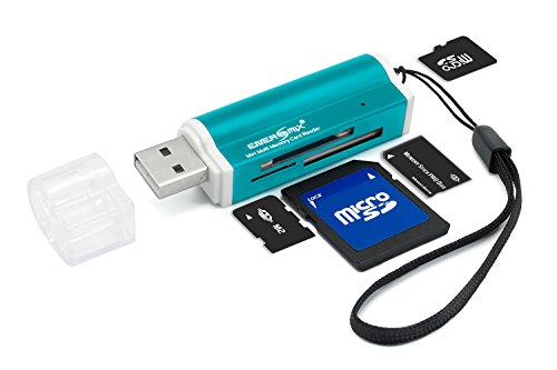 Kartenlesegerät USB Kartenleser Multi Kartenleser SDHC Kartenleser/Cardreader Für Micro SD, M2, Pro Duo, SDHC Windovs 10 Kompatiebel Blau Kartenlesegerät USB Kartenleser Multi Kartenleser SDHC Kartenleser/Cardreader Für Micro SD, M2, Pro Duo, SDHC Windovs 10 Kompatiebel Blau von Energmix