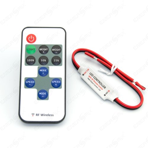 Mini Funk Controller Dimmer Regler mit fernbedienung für einfarbig LED Strip Streifen Mini Funk Controller Dimmer Regler mit fernbedienung für einfarbig LED Strip Streifen von Energmix