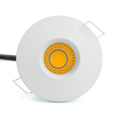 Mini LED Einbauleuchte Einbauspot unterbauspot mini spot klein form Weißer Rahmen 230v 3 watt Warmweiß von ENERGMiX
