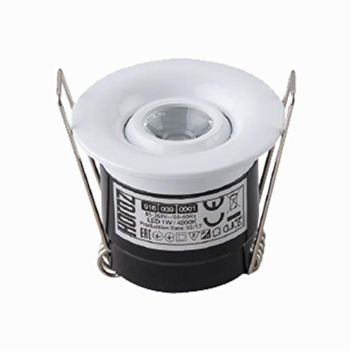 Mini LED Einbaustrahler Einbauleuchte Spot einbauspot Weißer Rahmen Schwenkbar 1 Watt COB inkl. LED Trafo 4200K Neutralweiß … von ENERGMiX