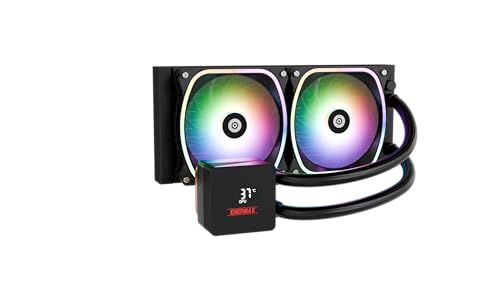 ENERMAX AQUAFUSION II 240mm ARGB AIO CPU Wasserkühlung|Dual Chamber|TDP 350W+|Intel LGA 1851/1700/115x/2066|AMD AM5/AM4 |Digital Anzeige |2x SquA RGB ADV 120 PWM Lüfter |ELC-AQFS240-SQA von ENERMAX