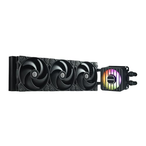 ENERMAX LIQMAXFLO SR 360mm CPU AIO Liquid Cooler (LGA 1700, 1200, AM5, AM4)- Xtreme Dual Chamber PWM Pumpe- ARGB VRM Wasserblocklüfter - 370W+ TDP (3x 120 PWM Silent Flow Fan); ELC-LMF360-SF, schwarz von ENERMAX