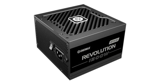 ENERMAX Revolution ATX 3.1 1200 Watt | Vollmodulares ATX 3.1 PC Netzteil | PCIe 5.1 |80 Plus Gold | Semi-Fanless 120mm Lüfter | 105°C jap. Kondensator |ERS1200EWT -V2 von ENERMAX