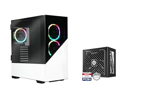Enermax EnermaxK8 ARGB Midi Tower Gaming-PC-Gehäuse Snow White & Revolution D.F. 2 1050W Gold Netzteil Bundle; K8WW-1050W von ENERMAX