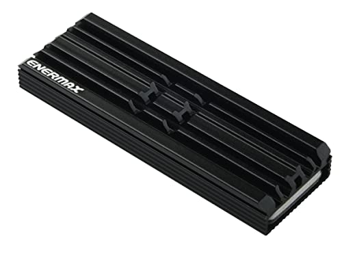Enermax M.2 2280 SSD Aluminium Kühlkörper für PS5/PC; doppelseitig inkl. Wärmeleitpads; ESC001-B, schwarz von ENERMAX
