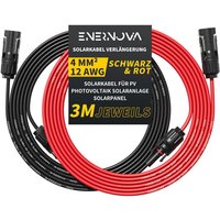 Enernova - Solarkabel 4mm²/6mm², Solarkabel Verlängerung 1/2/3/5/10/15/20M, Multi-Contact 4 Solarkabel, IP67 Wasserdichtem, Solarkabel von ENERNOVA