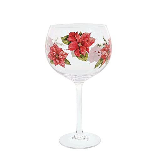 ENESCO Ginology Holiday Red Poinsettia Copa Cocktail Glass 24 Ounce von Enesco