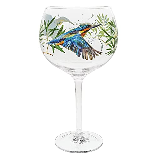 ENESCO Ginology Kingfisher Bird Copa Cocktailglas, 680 ml, transparent von Enesco