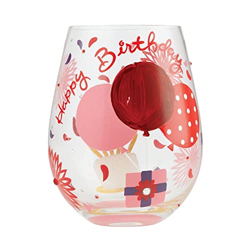 Enesco Designs by Lolita Weinglas My Red Hot Birthday, handbemalt, ohne Stiel, 590 ml, mehrfarbig von Enesco
