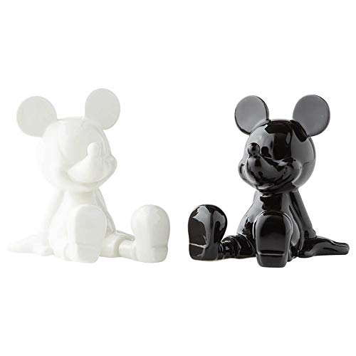 Enesco Disney Ceramics Salz- und Pfefferstreuer Mickey Mouse, sitzend, 8,9 cm, Schwarz und Weiß von Enesco
