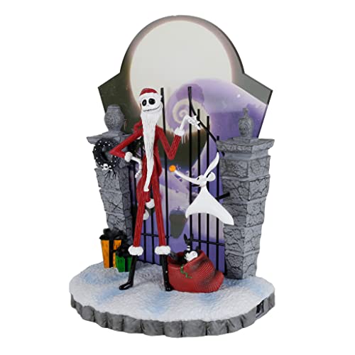 Enesco Disney Showcase The Nightmare Before Christmas Santa Jack with Gate Scene, beleuchtete Figur, 25,4 cm, Mehrfarbig von Enesco