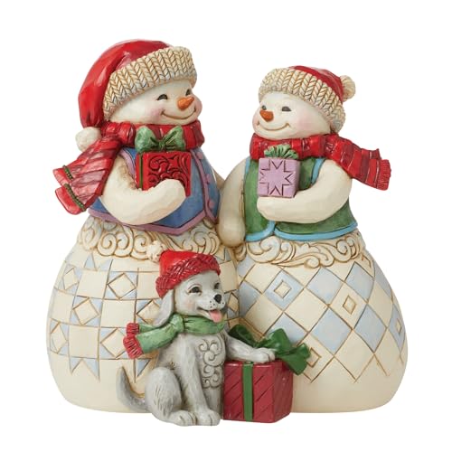 Heartwood Creek By Jim Shore Snow Couple With Puppy Figurine von Enesco