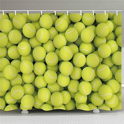 ENFETE Duschvorhang 180x200cm Tennisball Duschvorhang Antischimmel Wasserdicht Sport Shower Curtains Geeignet für Badezimmer Badewanne mit 12 Kunststoffhaken ENFETE Duschvorhang 180x200cm Tennisball Duschvorhang Antischimmel Wasserdicht Sport Shower Curtains Geeignet für Badezimmer Badewanne mit 12 Kunststoffhaken von ENFETE
