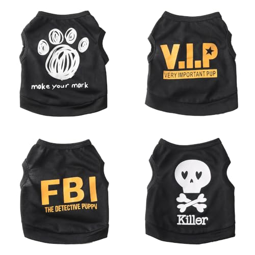 4 Stücke Basketball Hundehemd T-Shirts Sommerkleidung,Weich und atmungsaktiv Weste Schweißhemd Schwarz S 4 Stücke Basketball Hundehemd T-Shirts Sommerkleidung,Weich und atmungsaktiv Weste Schweißhemd Schwarz S von ENGEL WEMANG