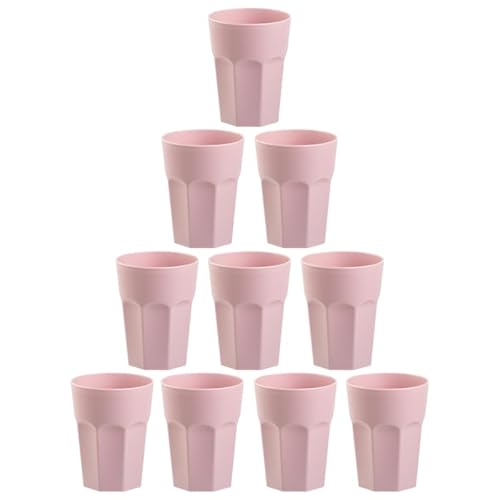 ENGELLAND - 10 x Plastikbecher, Trinkbecher, Rosa, Pastellfarben, 400 ml, Eichstrich, bruchfest, stapelbar, Mehrweg, Kunststoff, wiederverwendbar, Party-Becher, Trink-Glas von ENGELLAND