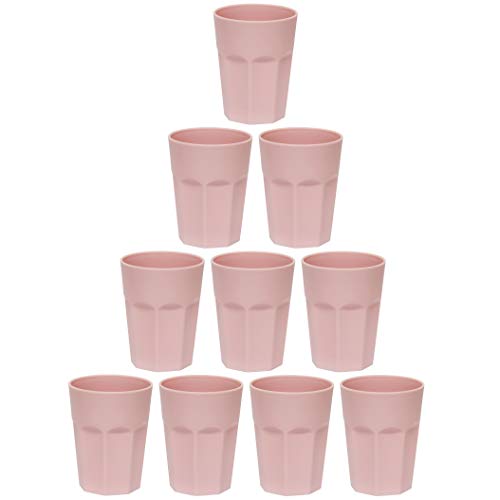 ENGELLAND 10x Kunststoffbecher Trinkbecher Party-Becher Plastik Trink-Gläser Mehrweg Coktailbecher Rosa Pink 0,25l BPA Frei von ENGELLAND