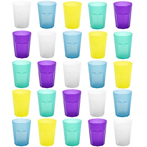 ENGELLAND 25x Kunststoffbecher Trinkbecher Party-Becher Plastik Trink-Gläser Mehrweg Coktailbecher Bunte Mischung 0,25l BPA Frei von ENGELLAND