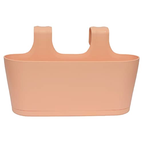 ENGELLAND 1 x Blumenkasten zum Auf-Hängen, Farbe: Apricot, Blumentopf, oval, Balkon, Übertopf, Pflanzkasten, mit Wasserspeicher/Wasserauffangschale von Engelland