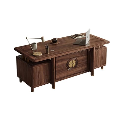 Schreibtisch Chinesischer Massivholz-Schreibtisch, schwarzer Nussbaum, Arbeitszimmermöbel, Heimcomputertisch, Leichter Luxus-Kalligraphietisch, Kalligraphie- und Maltisch Office Desk(108 * 80 * 76cm) von ENGENDER