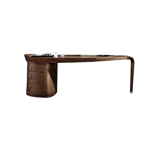 Schreibtisch Massivholz Schreibtisch Einfacher Büroschreibtisch Chefschreibtisch Walnussfarbe Präsidentenschreibtisch Villa Executive Office Desk(180 * 90 * 76cm) von ENGENDER