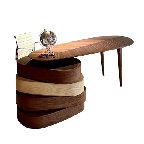 Schreibtisch Schreibtisch Massivholz Moderner Einfacher Großer Chefschreibtisch Arbeitszimmer Retro Drehbarer Office Desk(160 * 70 * 75cm) von ENGENDER