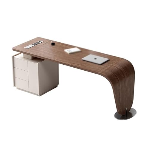 Schreibtisch Schreibtisch aus Massivholz in Walnussfarbe, nordischer chinesischer Chefschreibtisch, Computertisch, Leichter, luxuriöser, moderner for zu Hause Office Desk(180 * 70 * 75cm) von ENGENDER
