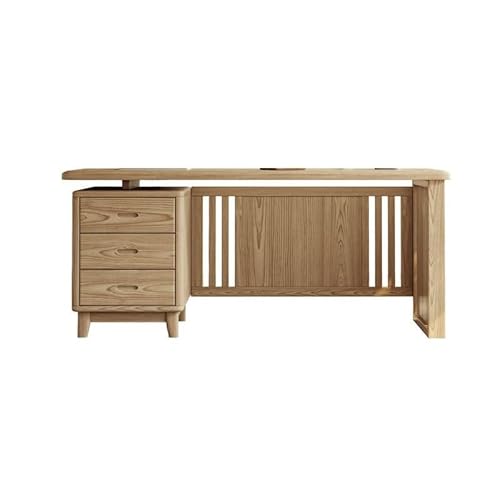 Schreibtisch Schreibtisch aus massivem Eschenholz, Schlichter und moderner, Computertisch, for Zuhause, Schlafzimmer, Studentenschreibtisch Office Desk von ENGENDER